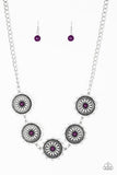 Me-dallions, Myself, and I - Purple Necklace - Paparazzi Accessories Necklace Bedazzle Me Pretty Mobile Fashion Boutique