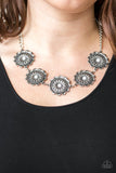 Me-dallions, Myself, and I - White Necklace - Paparazzi Accessories Necklace Bedazzle Me Pretty Mobile Fashion Boutique