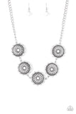 Me-dallions, Myself, and I - White Necklace - Paparazzi Accessories Necklace Bedazzle Me Pretty Mobile Fashion Boutique