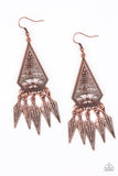 Me Oh MAYAN - Copper Earrings - Paparazzi Accessories Earrings Bedazzle Me Pretty Mobile Fashion Boutique