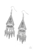Me Oh MAYAN - Silver Earrings - Paparazzi Accessories Earrings Bedazzle Me Pretty Mobile Fashion Boutique