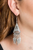 Me Oh MAYAN - Silver Earrings - Paparazzi Accessories Earrings Bedazzle Me Pretty Mobile Fashion Boutique
