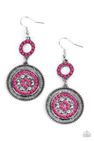Meadow Mantra - Pink Earrings - Paparazzi Accessories Earrings Bedazzle Me Pretty Mobile Fashion Boutique