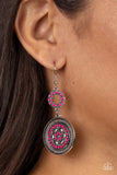 Meadow Mantra - Pink Earrings - Paparazzi Accessories Earrings Bedazzle Me Pretty Mobile Fashion Boutique