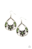 Meadow Marvel - Green Earrings - Paparazzi Accessories Earrings Bedazzle Me Pretty Mobile Fashion Boutique