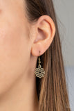Meadow Masquerade - Brass Necklace - Paparazzi Accessories Necklace Bedazzle Me Pretty Mobile Fashion Boutique