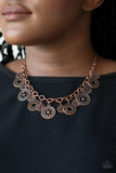 Meadow Masquerade - Copper Necklace - Paparazzi Accessories Necklace Bedazzle Me Pretty Mobile Fashion Boutique