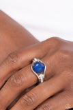 Meadow Mist - Blue Ring - Paparazzi Accessories Ring Bedazzle Me Pretty Mobile Fashion Boutique