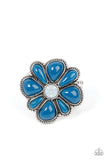 Meadow Mystique - Blue Ring - Paparazzi Accessories Ring Bedazzle Me Pretty Mobile Fashion Boutique