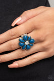 Meadow Mystique - Blue Ring - Paparazzi Accessories Ring Bedazzle Me Pretty Mobile Fashion Boutique