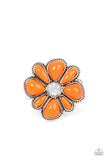 Meadow Mystique - Orange Ring - Paparazzi Accessories Ring Bedazzle Me Pretty Mobile Fashion Boutique
