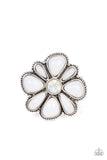 Meadow Mystique - White Ring - Paparazzi Accessories Ring Bedazzle Me Pretty Mobile Fashion Boutique