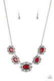 Meadow Wedding - Red Necklace - Paparazzi Accessories Necklace Bedazzle Me Pretty Mobile Fashion Boutique