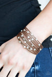 Meant To BEAM - Brown Bracelet - Paparazzi Accessories Bracelet Bedazzle Me Pretty Mobile Fashion Boutique