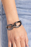 Mechanic Masquerade - Black Bracelet - Paparazzi Accessories Bracelet Bedazzle Me Pretty Mobile Fashion Boutique