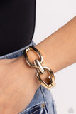 Mechanic Masquerade - Gold Bracelet - Paparazzi Accessories Bracelet Bedazzle Me Pretty Mobile Fashion Boutique