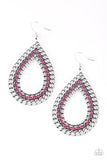 Mechanical Marvel - Pink Earrings - Paparazzi Accessories Earrings Bedazzle Me Pretty Mobile Fashion Boutique