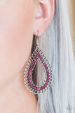 Mechanical Marvel - Pink Earrings - Paparazzi Accessories Earrings Bedazzle Me Pretty Mobile Fashion Boutique
