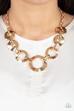 Mechanical Masterpiece - Gold Necklace - Paparazzi Accessories Necklace Bedazzle Me Pretty Mobile Fashion Boutique