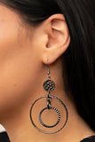 Mechanical Mecca - Black Earrings - Paparazzi Accessories Earrings Bedazzle Me Pretty Mobile Fashion Boutique