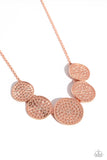 Medaled Mosaic - Copper Necklace - Paparazzi Accessories Necklace Bedazzle Me Pretty Mobile Fashion Boutique