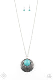 Medallion Meadow - Blue Necklace - Paparazzi Accessories Necklace Bedazzle Me Pretty Mobile Fashion Boutique