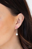 Medallion Meadow - White Necklace - Paparazzi Accessories Necklace Bedazzle Me Pretty Mobile Fashion Boutique