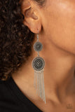 Medallion Mecca - Silver Earrings - Paparazzi Accessories Earrings Bedazzle Me Pretty Mobile Fashion Boutique