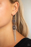 Medallion Mecca - White Earrings - Paparazzi Accessories Earrings Bedazzle Me Pretty Mobile Fashion Boutique
