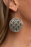 Medallion Stallion - Silver Earrings - Paparazzi Accessories Earrings Bedazzle Me Pretty Mobile Fashion Boutique