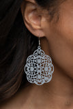 Mediterranean Eden - Silver Earrings - Paparazzi Accessories Earrings Bedazzle Me Pretty Mobile Fashion Boutique