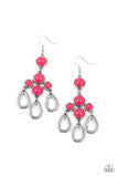 Mediterranean Magic - Pink Earrings - Paparazzi Accessories Earrings Bedazzle Me Pretty Mobile Fashion Boutique