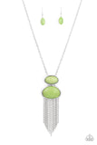 Meet Me At Sunset - Green Necklace - Paparazzi Accessories Necklace Bedazzle Me Pretty Mobile Fashion Boutique