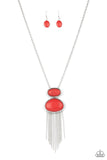 Meet Me At Sunset - Red Necklace - Paparazzi Accessories Necklace Bedazzle Me Pretty Mobile Fashion Boutique