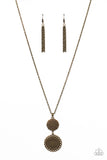 Meet Me At The Garden Gate - Brass Necklace - Paparazzi Accessories Necklace Bedazzle Me Pretty Mobile Fashion Boutique