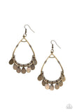 Meet Your Music Maker - Brass Earrings - Paparazzi Accessories Earrings Bedazzle Me Pretty Mobile Fashion Boutique