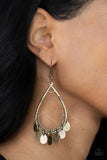 Meet Your Music Maker - Brass Earrings - Paparazzi Accessories Earrings Bedazzle Me Pretty Mobile Fashion Boutique
