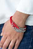 Mega Magnetic - Red Bracelet - Paparazzi Accessories Bracelet Bedazzle Me Pretty Mobile Fashion Boutique