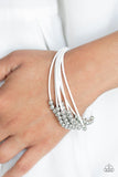 Mega Magnetic - White Bracelet - Paparazzi Accessories Bracelet Bedazzle Me Pretty Mobile Fashion Boutique