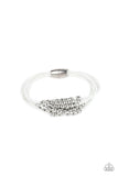 Mega Magnetic - White Bracelet - Paparazzi Accessories Bracelet Bedazzle Me Pretty Mobile Fashion Boutique