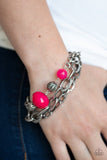 Mega Malibu - Pink Bracelet - Paparazzi Accessories Bracelet Bedazzle Me Pretty Mobile Fashion Boutique