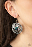 Mega Medallions - Blue Earrings - Paparazzi Accessories Earrings Bedazzle Me Pretty Mobile Fashion Boutique