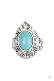 Mega Mother Nature - Blue Ring - Paparazzi Accessories Ring Bedazzle Me Pretty Mobile Fashion Boutique