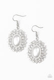 Mega Movie Star - White Earrings - Paparazzi Accessories Earrings Bedazzle Me Pretty Mobile Fashion Boutique
