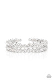 Megawatt Majesty - White Bracelet - Paparazzi Accessories Bracelet FS-Bedazzle Me Pretty Mobile Fashion Boutique