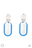 Melrose Mystery - Blue Clip-On Earrings Earrings - Paparazzi Accessories Clip-On Earrings Bedazzle Me Pretty Mobile Fashion Boutique