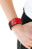 Mer-mazingly Mermaid - Red Bracelet - Paparazzi Accessories Bracelet FS-Bedazzle Me Pretty Mobile Fashion Boutique