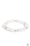 Mermaid Mirage - White Bracelet - Paparazzi Accessories Bracelet Bedazzle Me Pretty Mobile Fashion Boutique