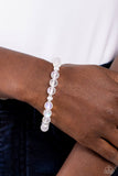 Mermaid Mirage - White Bracelet - Paparazzi Accessories Bracelet Bedazzle Me Pretty Mobile Fashion Boutique