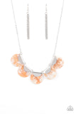 Mermaid Oasis - Orange Necklace - Paparazzi Accessories Necklace Bedazzle Me Pretty Mobile Fashion Boutique